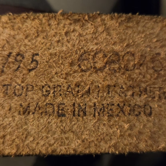 Men's Brown Genuine Leather Belt Strap Vintage - Picture 5 of 5